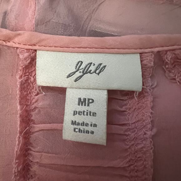 J. Jill Womens Babydoll Top Petite M Puff Sleeve Fairy Cottagecore Boho Chic - Picture 2 of 12